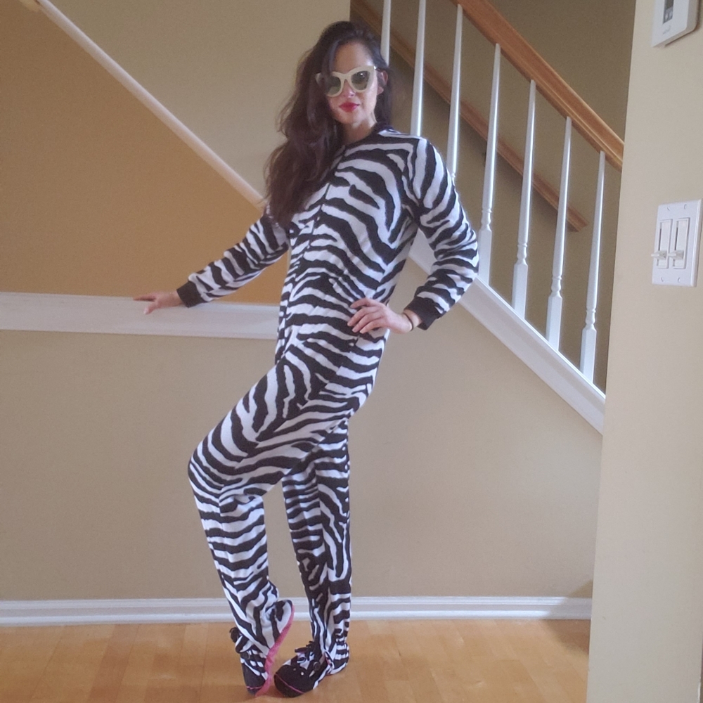 Zebra Onesie Sleepwear by Nick and Nora Size S